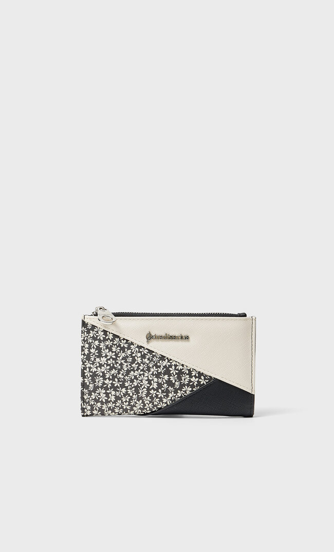 

Stradivarius Patchworkowa Portmonetka Basic Czarny M