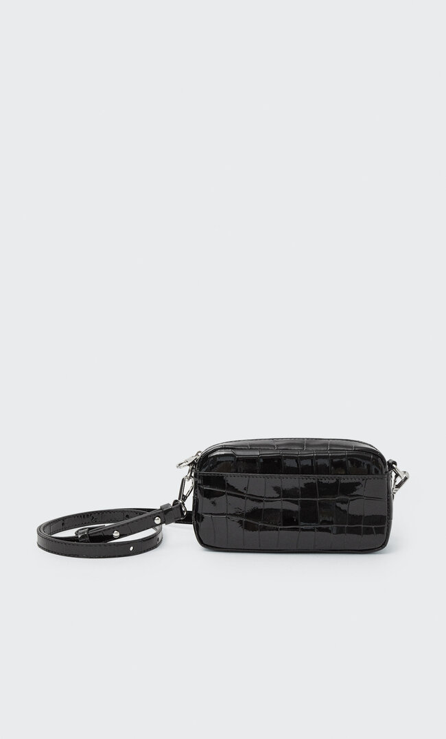 

Stradivarius Mini-Sac Effet Croco Noir M
