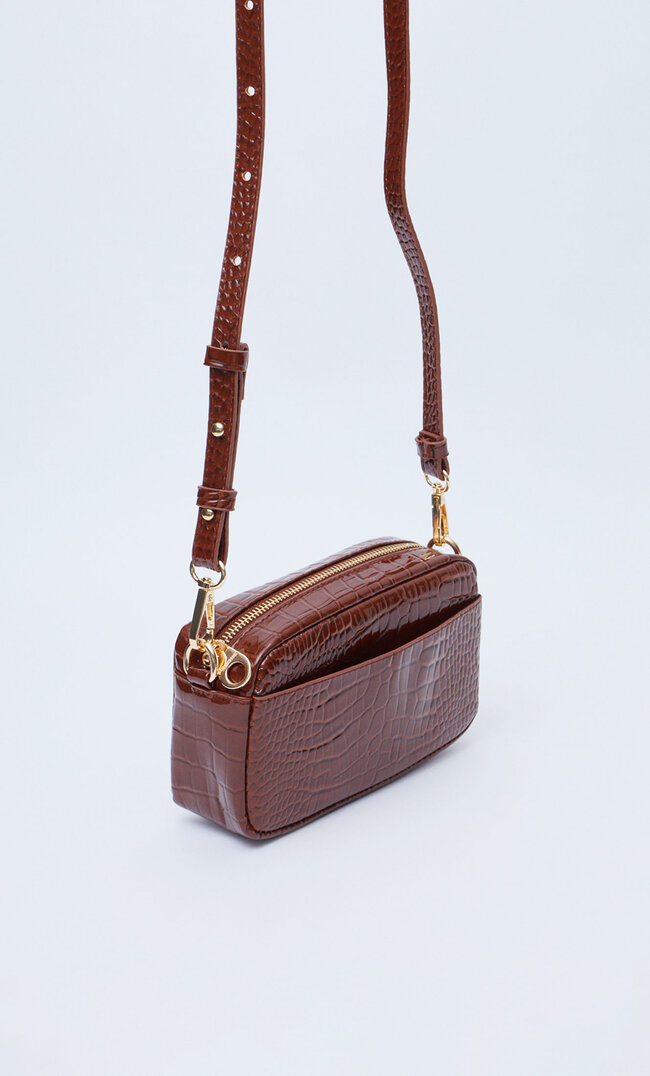 

Stradivarius Mini-Sac Effet Croco Marron M