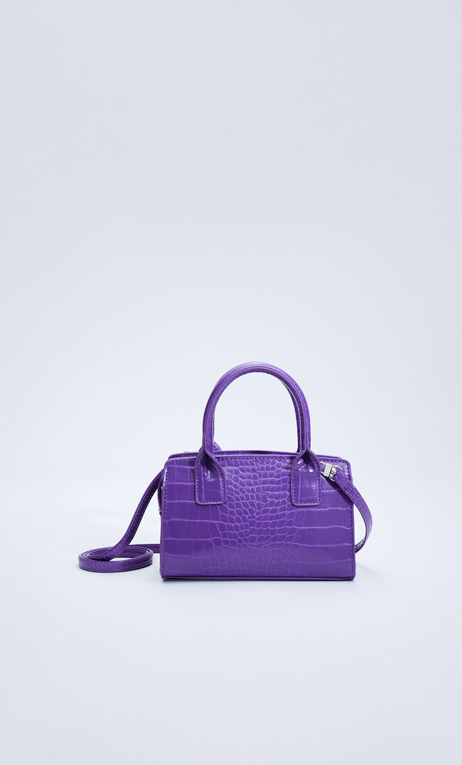 

Stradivarius Mini-Tote Bag Croco Mauve M