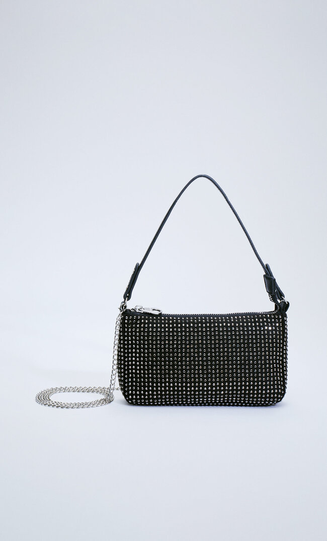 

Stradivarius Mini-Tasche Mit Glitzer Schwarz M
