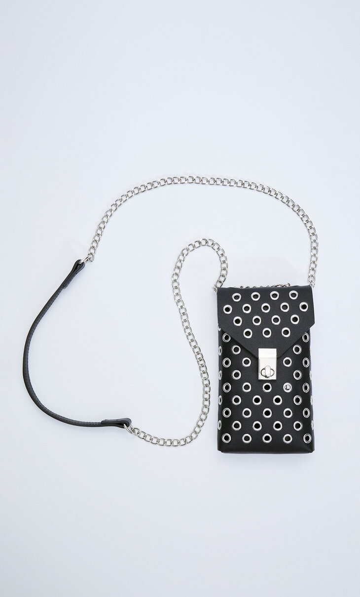 Smartphone case with eyelet detail