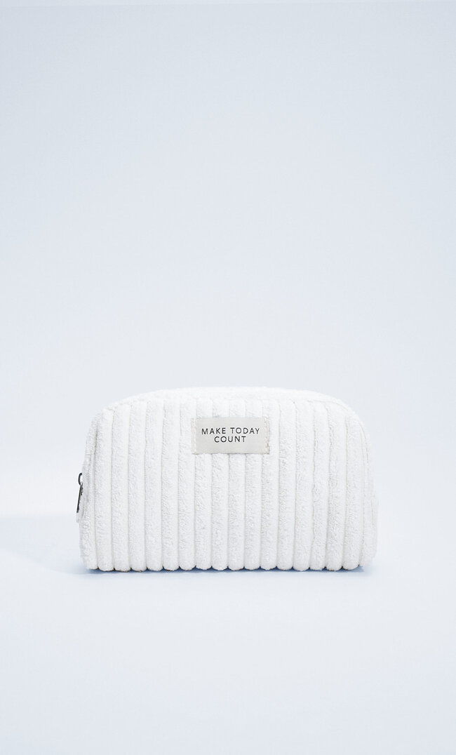

Stradivarius Necessaire Aus Cord Ecru M