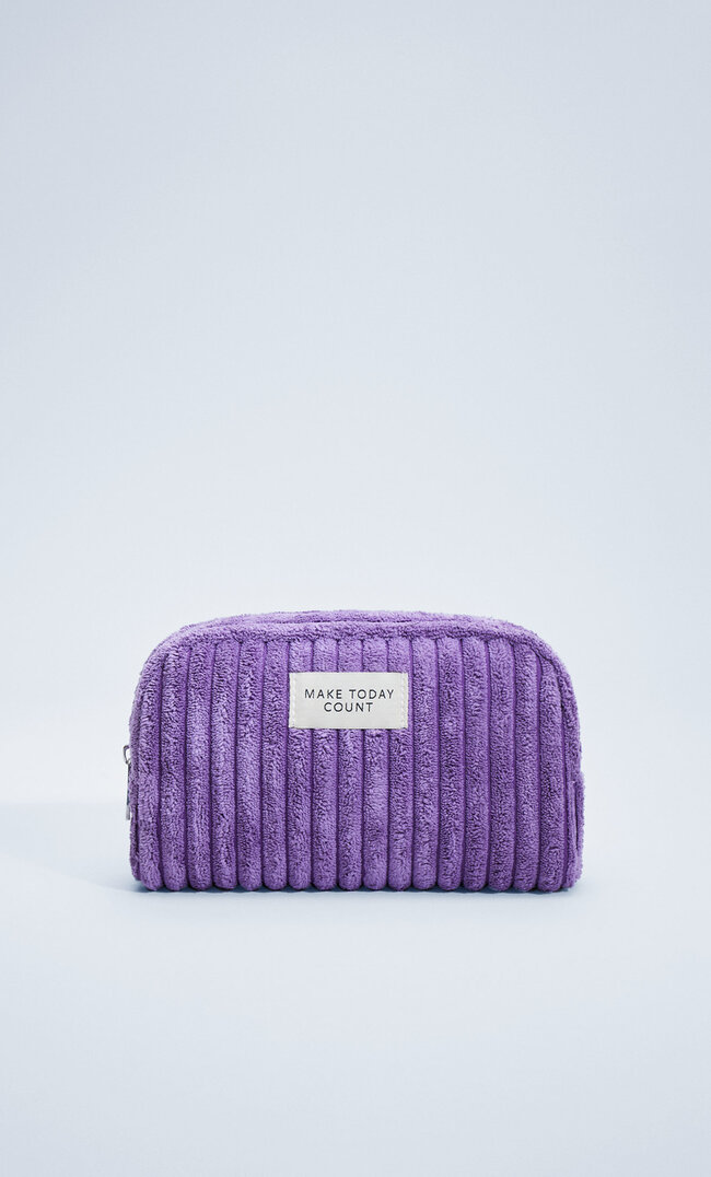 

Stradivarius Necessaire Aus Cord Lila M