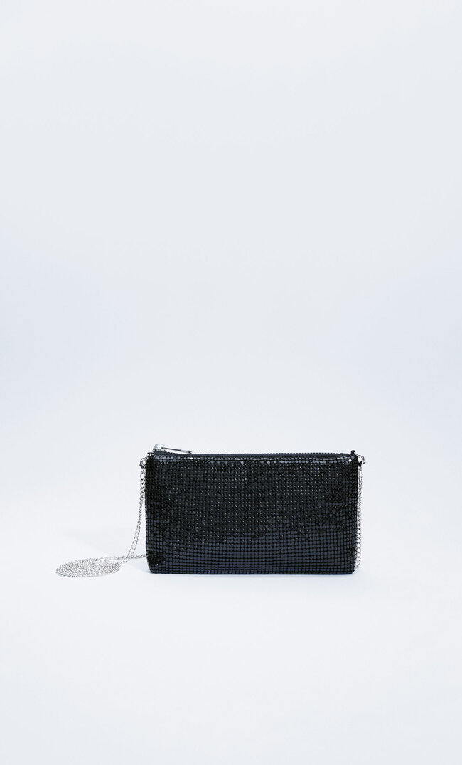Stradivarius Mini-Tasche Aus Mesh Schwarz M