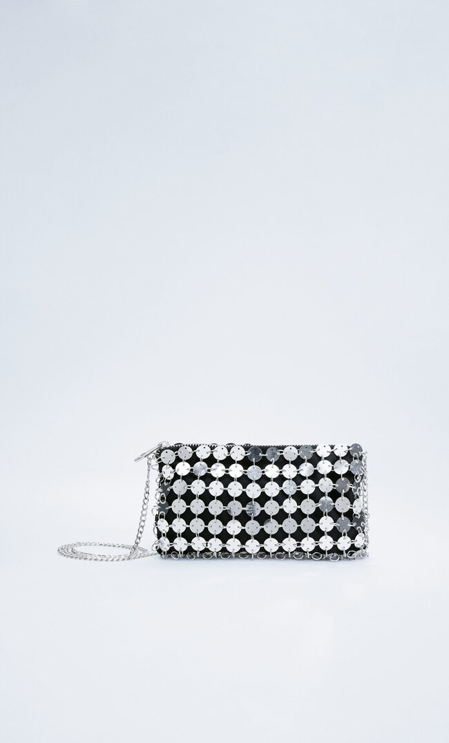 

Stradivarius Mini-Tasche Mit Großen Pailletten Schwarz M