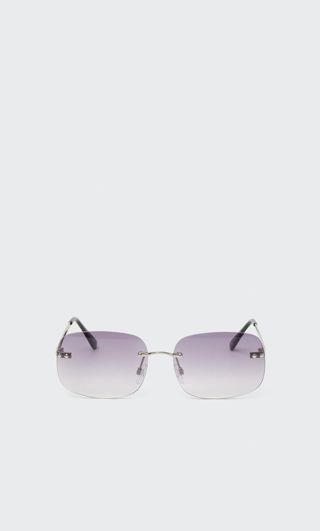

Stradivarius Lunettes De Soleil Rectangulaires Sans Monture Gris Mélangé M