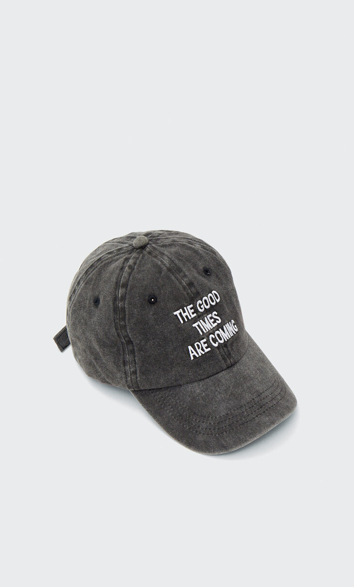 Faded slogan cap