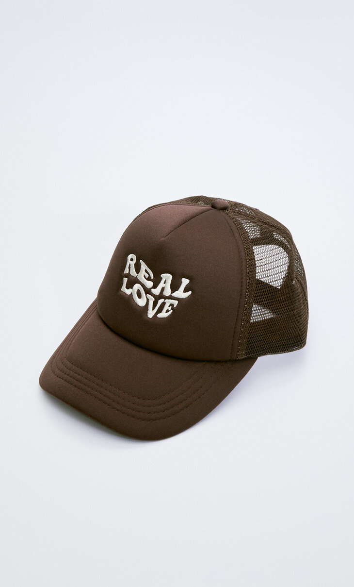Real Love yazılı fileli şapka
