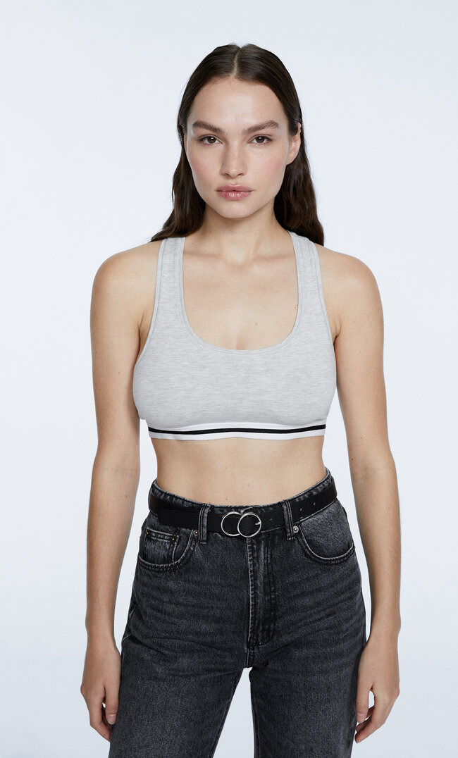 

Stradivarius Brassière Sport Gris Mélangé M