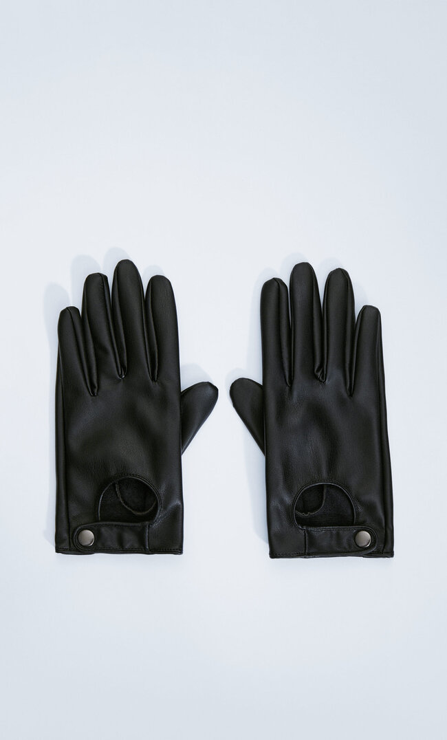 

Stradivarius Kunstlederhandschuhe Mit Lammfellimitat Schwarz M