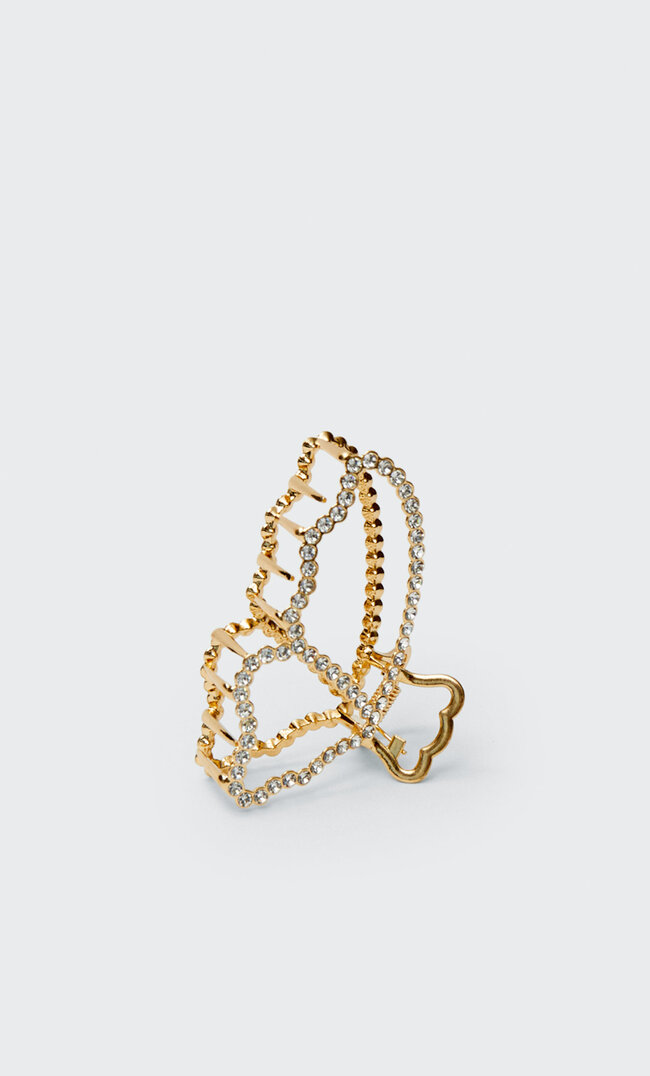 

Stradivarius Haarklammer Mit Schmetterling Und Strass Gelb M