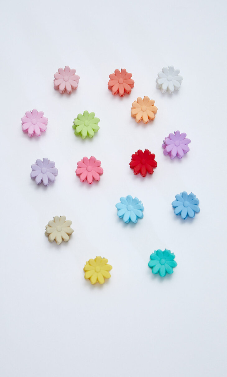 Set of 15 mini flower hair clips