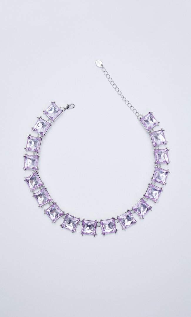 

Stradivarius Halskette Mit Farbigem Strass Grau M