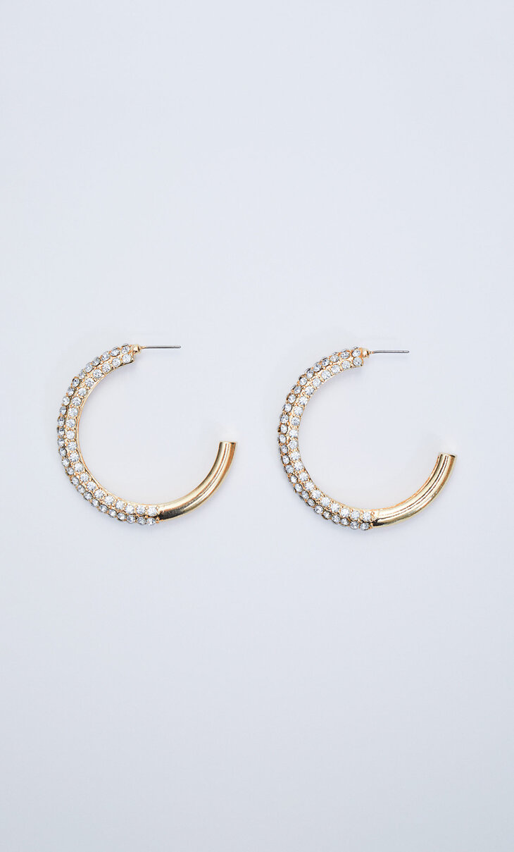 Coloured rhinestone crystal diamanté hoop earrings