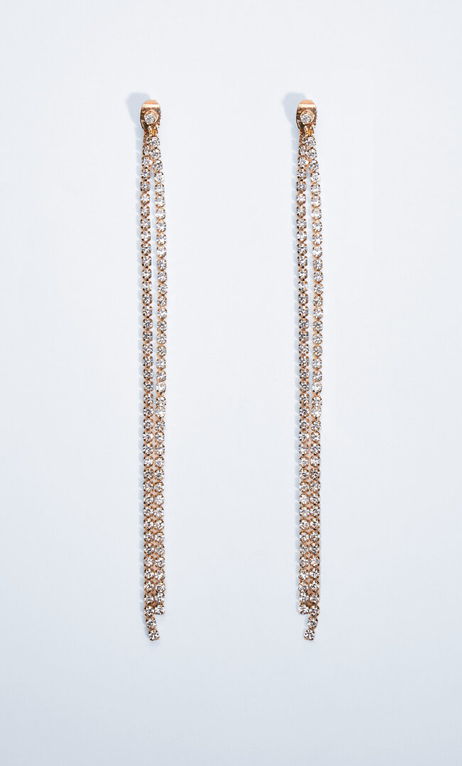 

Stradivarius Hängeohrringe Mit Strass Gelb M