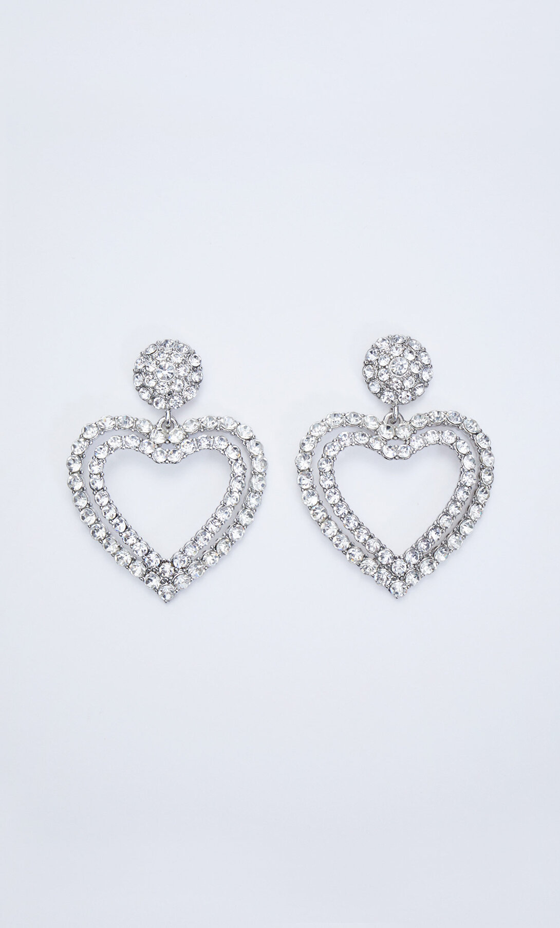 Diamanté crystal heart earrings - Women 