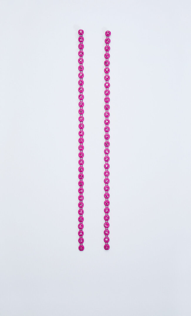 

Stradivarius Boucles D’oreilles Pendantes Cristaux De Couleur Fuchsia M