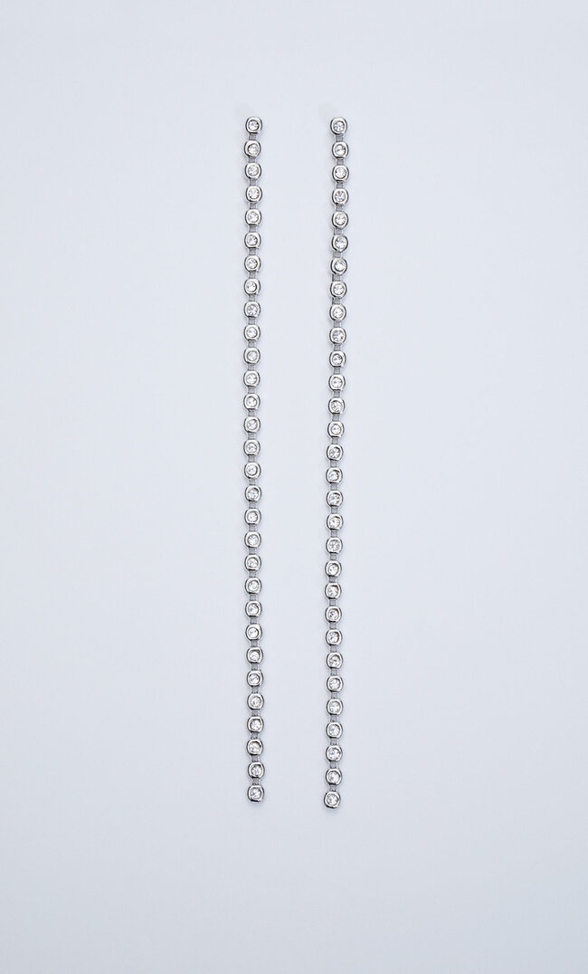 

Stradivarius Boucles D’oreilles Pendantes Cristaux De Couleur Gris M