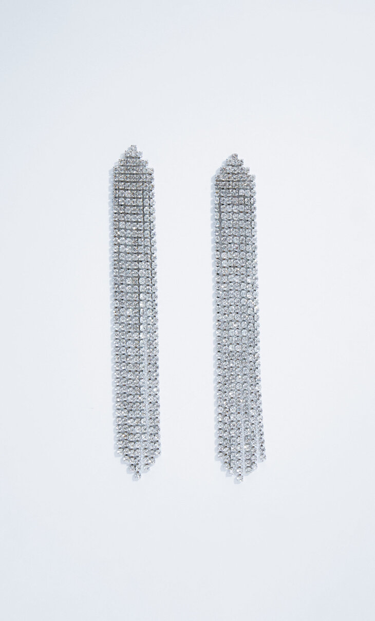 Geometric diamanté earrings