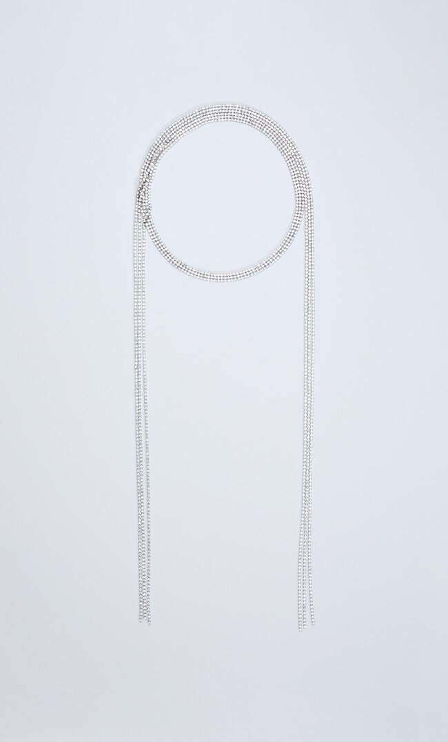 

Stradivarius Mehrfach-Kette Mit Strass Grau M