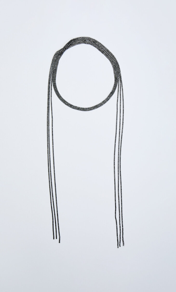 Multi-strand rhinestone necklace
