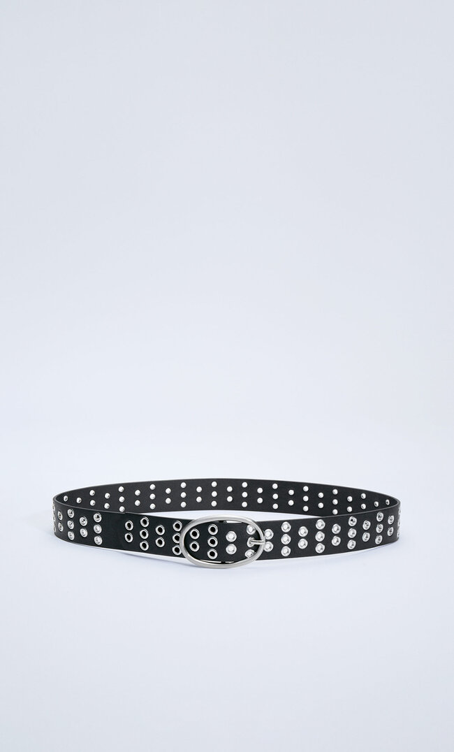 

Stradivarius Ceinture Multi-Œillets Boucle Ovale Noir 90