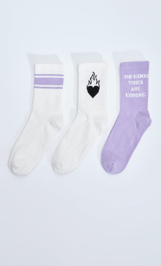 

Stradivarius 3er-Pack Socken Good Time Ecru 103