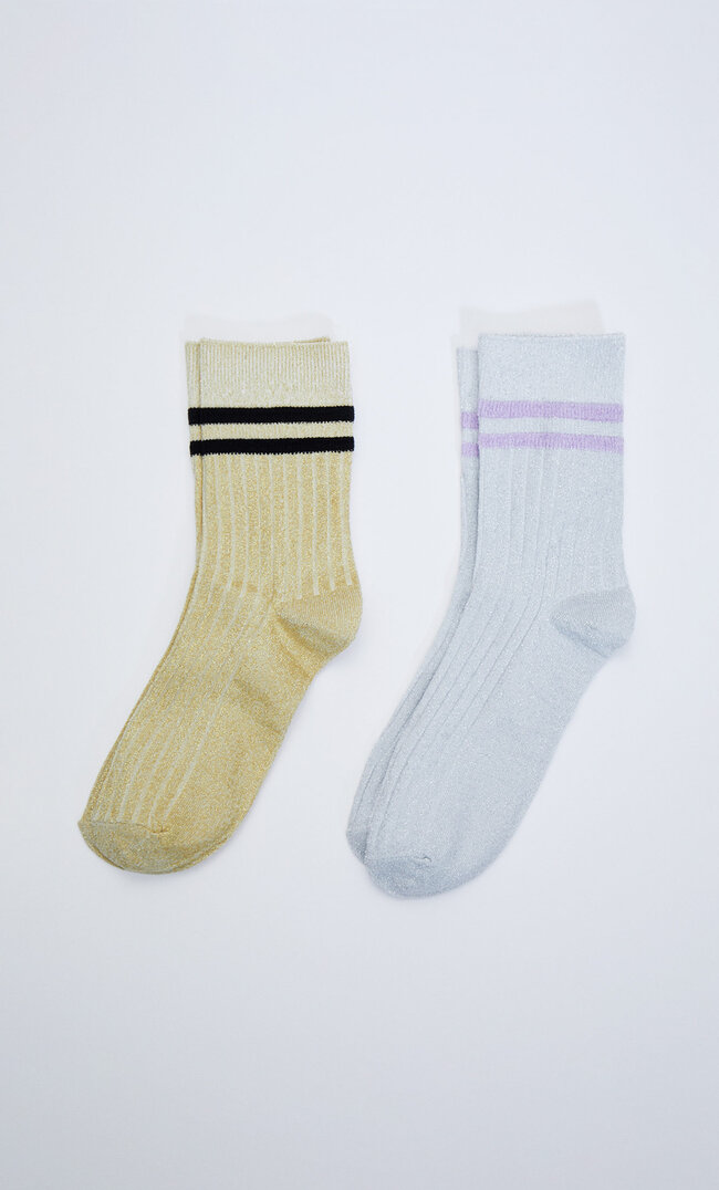 

Stradivarius Lot 2 Paires De Chaussettes Brillantes Mauve 103
