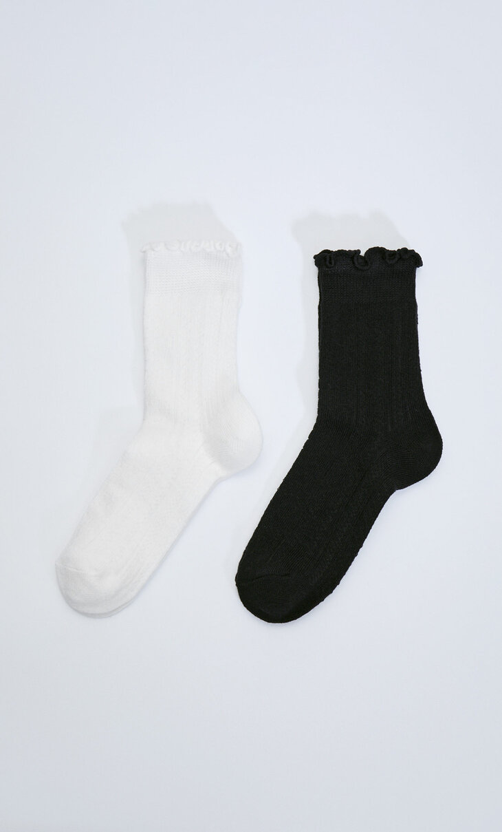 2-pack of openwork socks