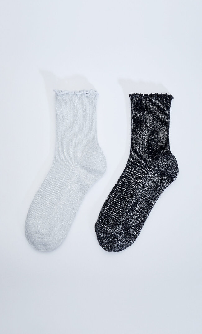 

Stradivarius Doppelpack Socken Mit Glitzer Schwarz 103