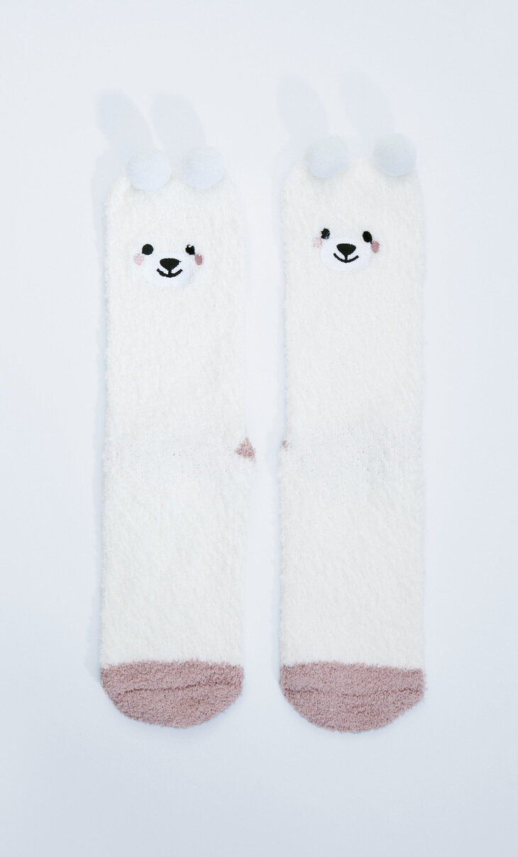 Embellished llama socks