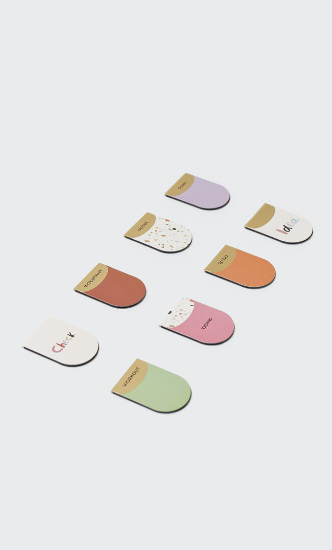 Stradivarius Lot 8 Aimants Terrazzo Écru 103