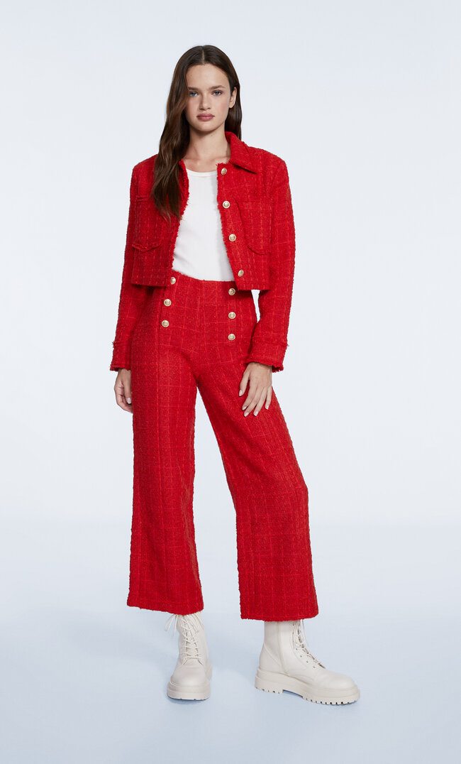 

Stradivarius Culotte Mit Strukturmuster Rot 42
