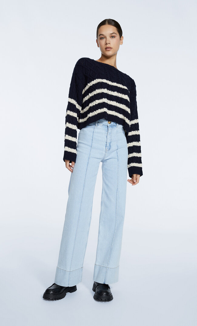 

Stradivarius Minimal Full Length Denim Délavé 32