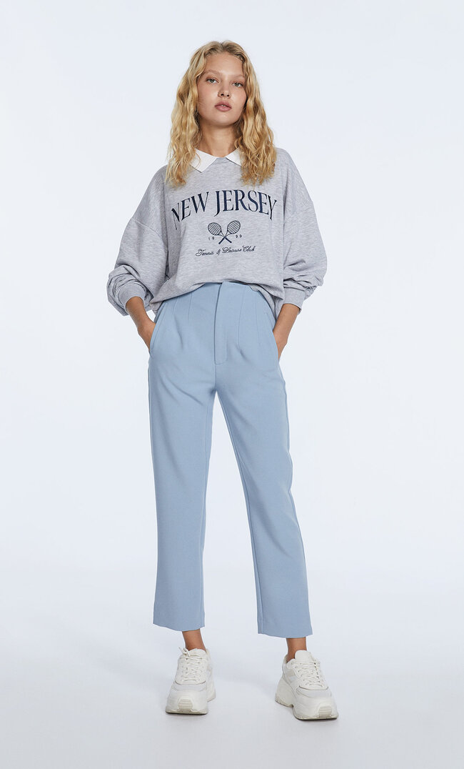 

Stradivarius Pantalon Habillé À Pinces Bleu Ciel 36