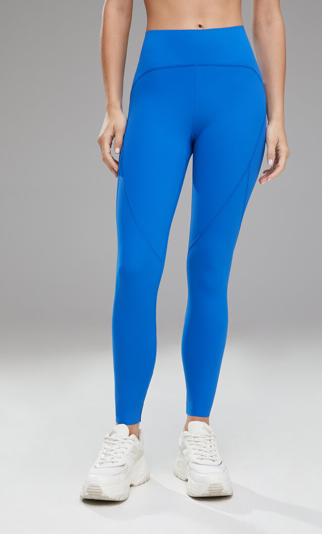 Stradivarius Modelujące Legginsy Sportowe Niebieski Xs