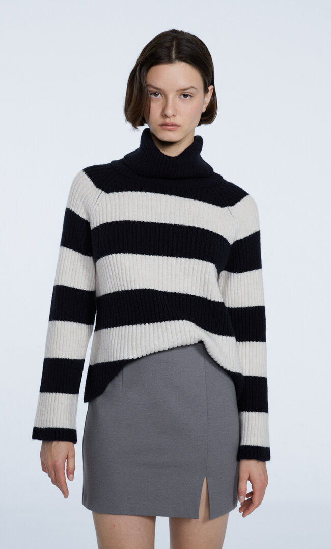 Stradivarius Strick-Minirock Graumeliert M