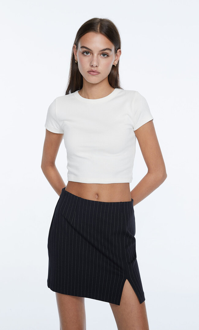 

Stradivarius Minirock Mit Nadelstreifen Marineblau S