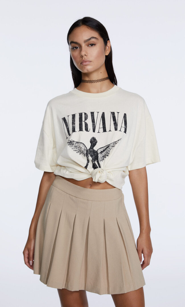 

Stradivarius Jupe Plissée Beige M
