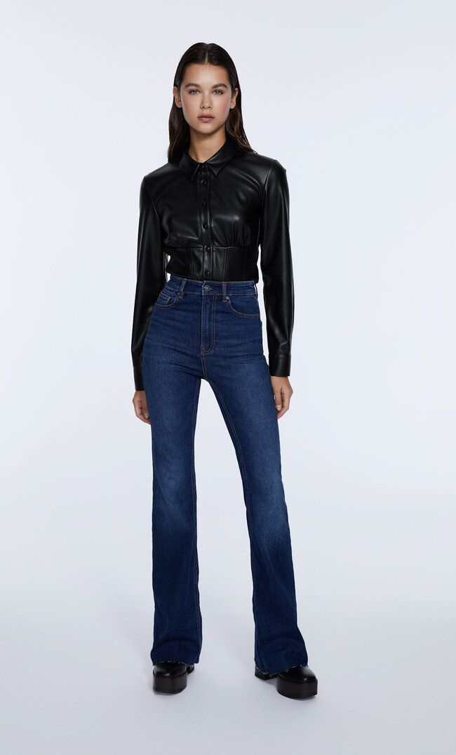 

Stradivarius Jeans-Schlaghose Im Slim-Fit Perlgrau 36