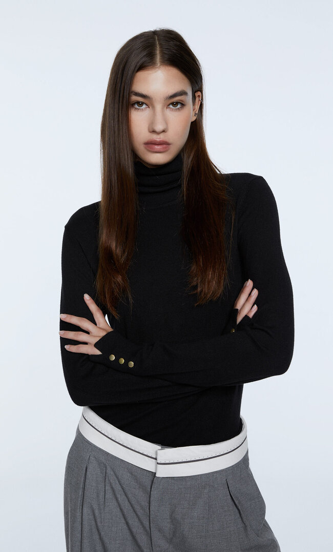 

Stradivarius Pull Col Roulé Basique Noir Xs