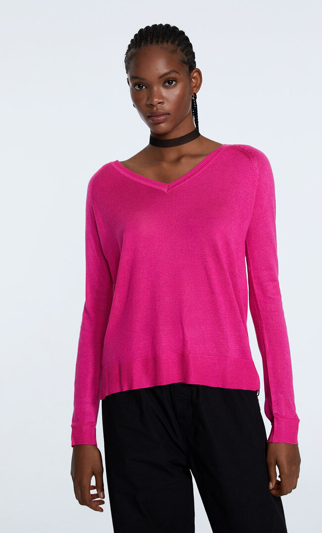 

Stradivarius Pull En Maille Basique Fuchsia L