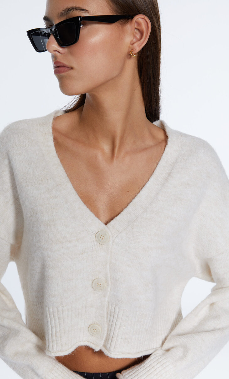 Soft-touch cropped cardigan