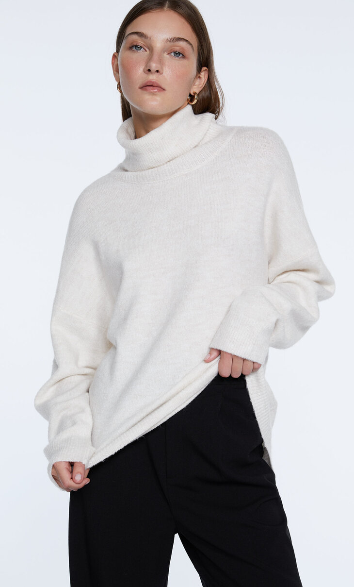 Basic rullekravesweater