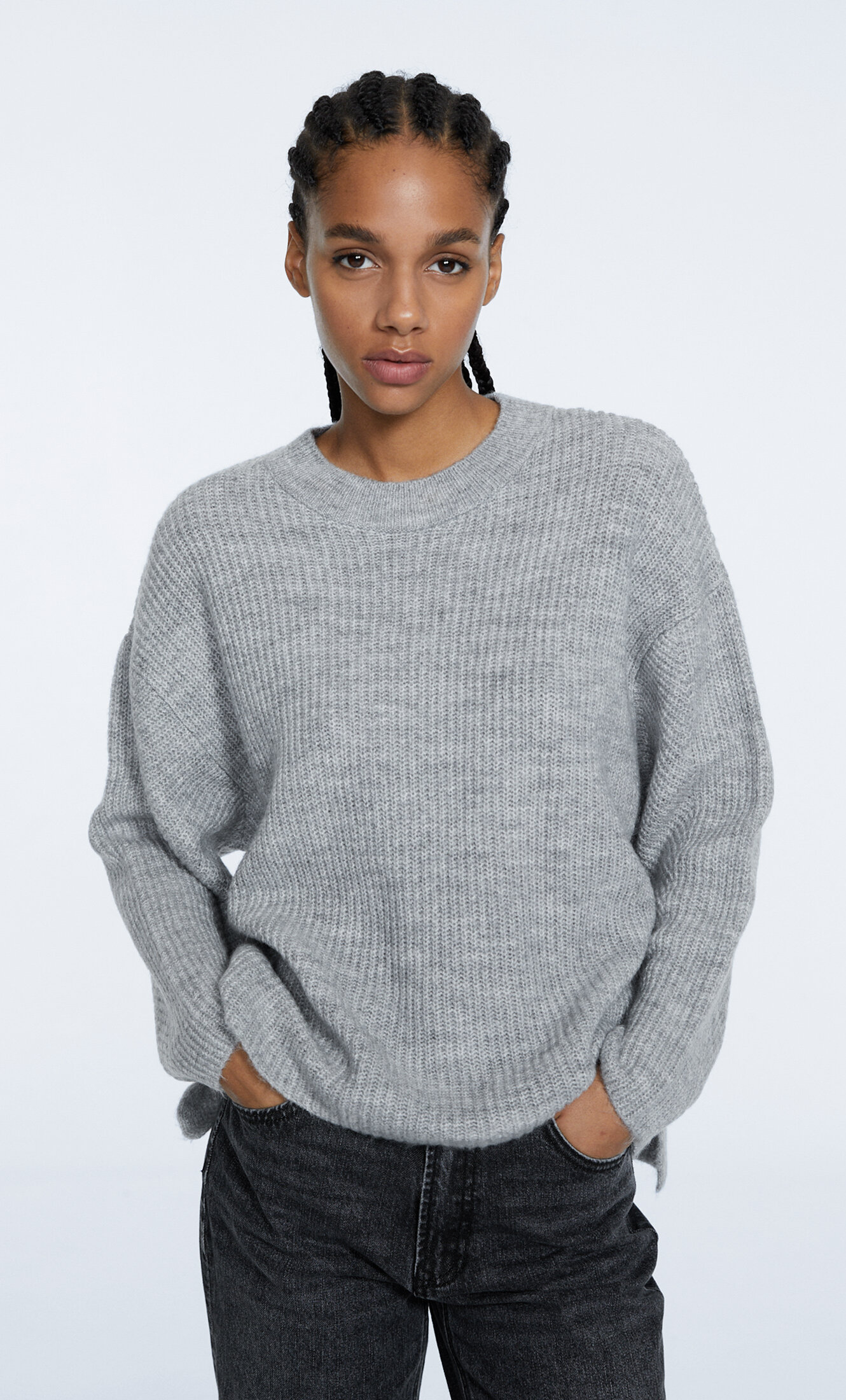 Felted knit sweater - Women's fashion 