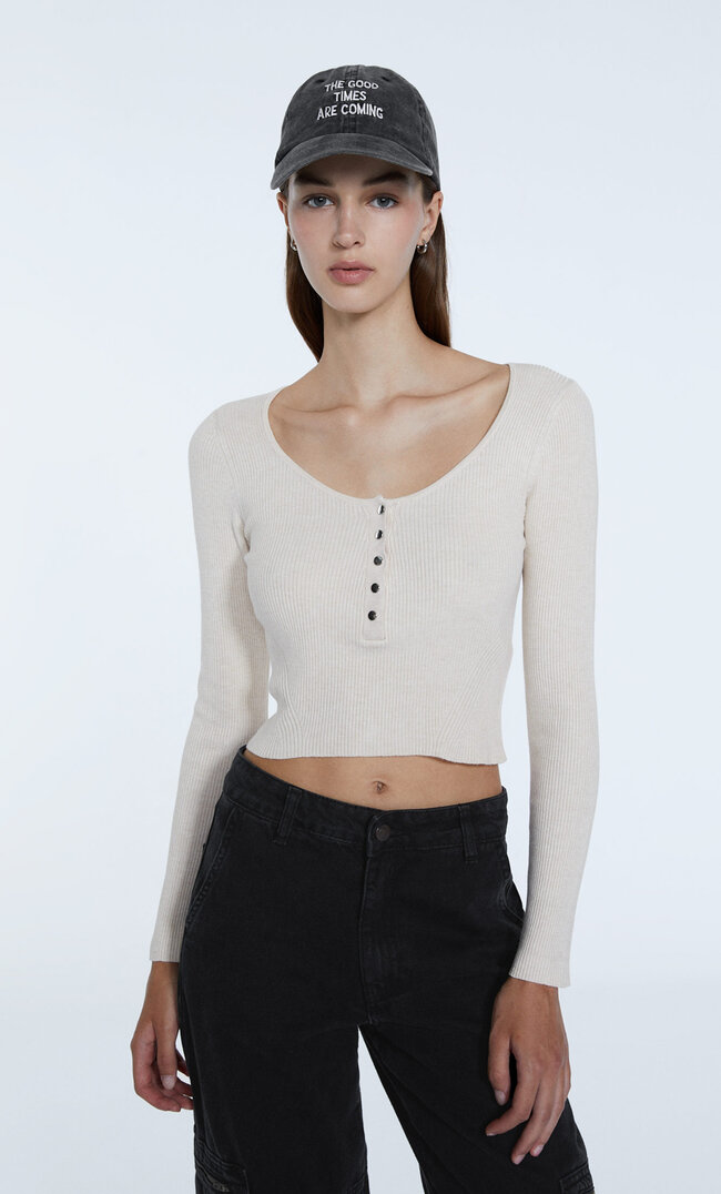 

Stradivarius Pull Maille Boutons-Pression Pierre S