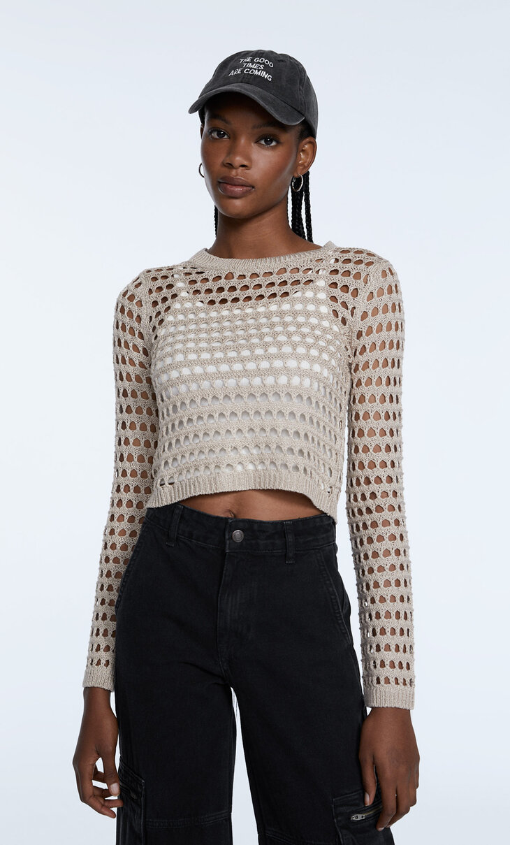 Sweater de malha com mesh