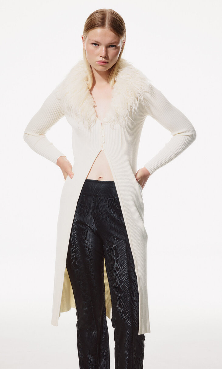 House of the Dragon knit faux fur cardigan