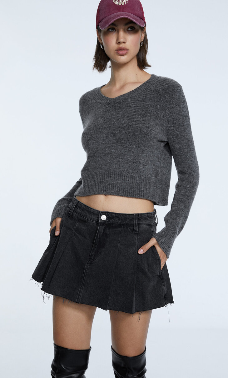 Jersey pico felted crop